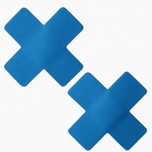 Blue Satin X Pasties | Smooth Finish Nipple Covers | Festival Rave Clubwear